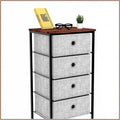 Ladekast met stoffen bekleding, kleur wit