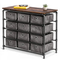 Ladekast met stoffen bekleding, kleur wit