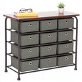 Ladekast met stoffen bekleding, kleur wit