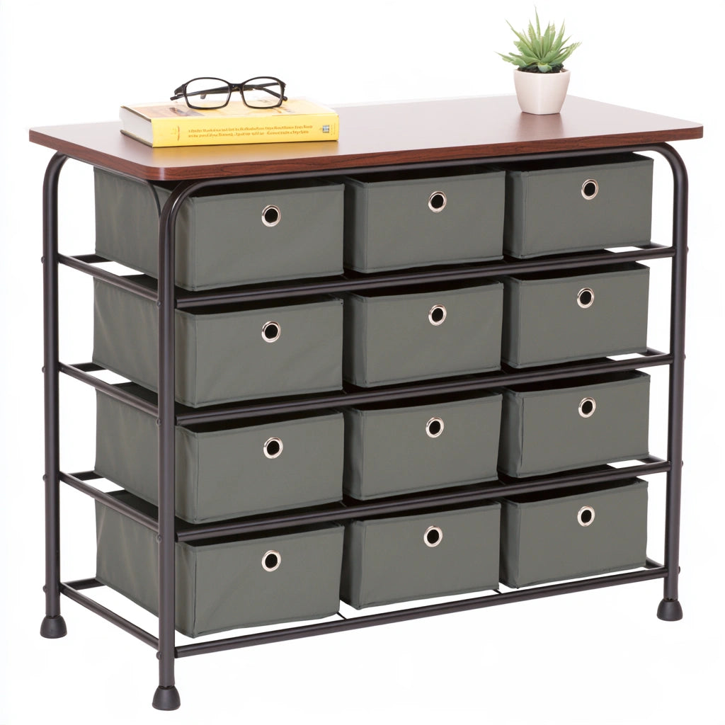 Ladekast met stoffen bekleding, kleur wit