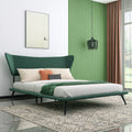 Bedframe met hoofdbord met stoffen bekleding, kleur grijs