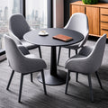 Vergadertafel met stoelen, kleur grijs