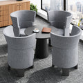 Vergadertafel met stoelen, kleur grijs